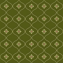EQP Patchworkstof - Vintage wallpaper - Juniper green